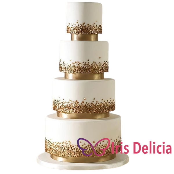 Изображение Свадебный торт Классический с Золотыми Обручами Кондитерская Iris Delicia