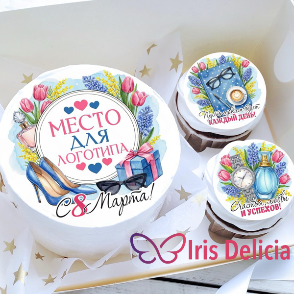 Набор бенто торт с капкейками на 8 марта №5 фото