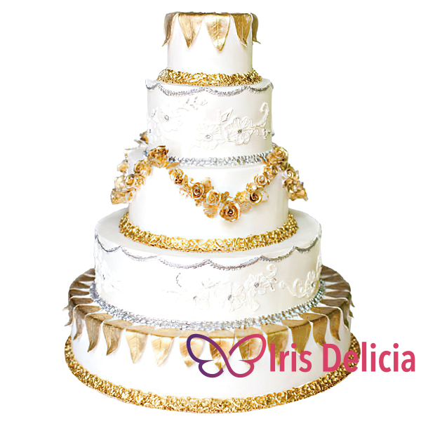 Изображение Свадебный торт Золотые Гирлянды Кондитерская Iris Delicia