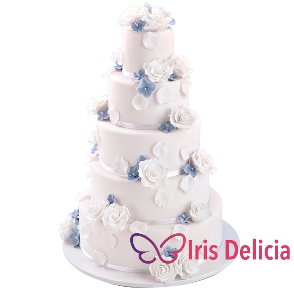 Изображение Свадебный торт Каскад из Белых Роз Кондитерская Iris Delicia