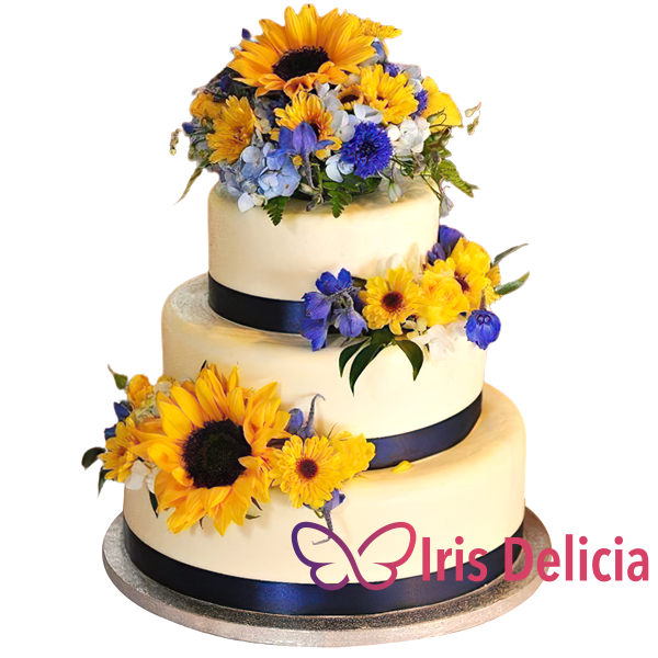 Изображение Свадебный торт с Подсолнухами № 1002 Кондитерская Iris Delicia