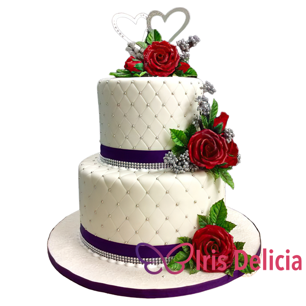 Изображение Свадебный торт Жемчуг и розы  № 3998 Кондитерская Iris Delicia