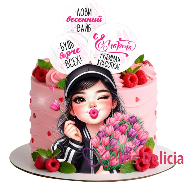 Торт на 8 марта № 5078 фото