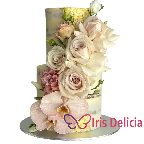 Свадебный торт Букет из Роз и Орхидей фото