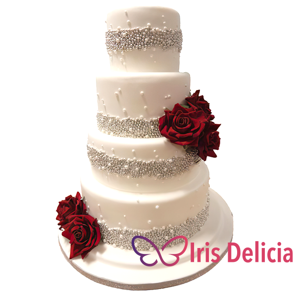 Изображение Свадебный торт Бусы Серебристые Кондитерская Iris Delicia