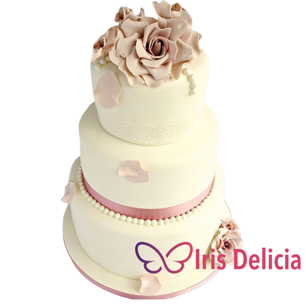Изображение Свадебный торт Кремовые розы № 3857 Кондитерская Iris Delicia