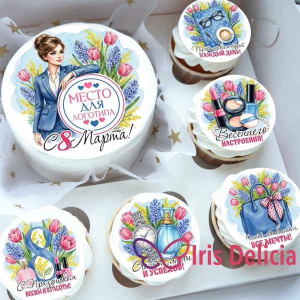 Набор бенто торт с капкейками на 8 марта №4 фото