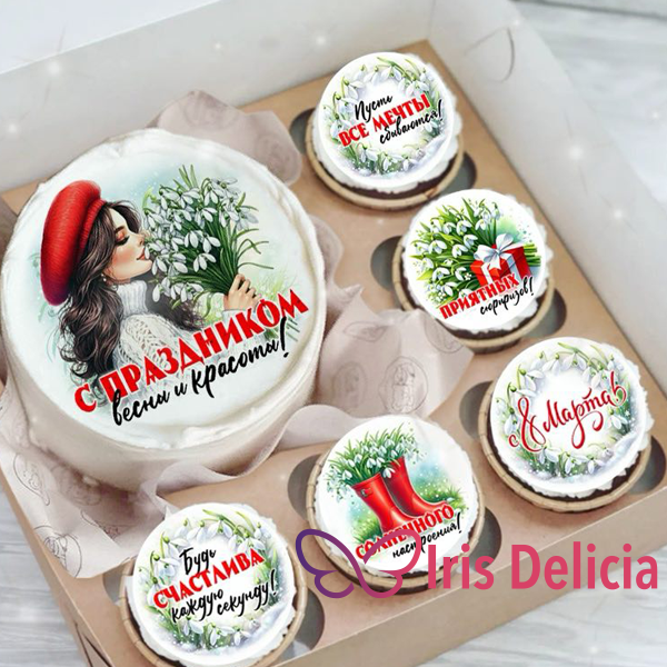 Набор бенто торт с капкейками на 8 марта №6 фото