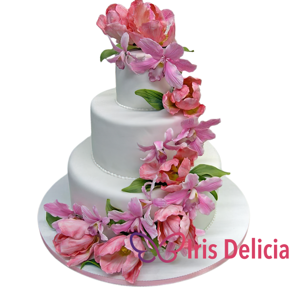 Изображение Свадебный торт Цветочный водопад №12240 Кондитерская Iris Delicia