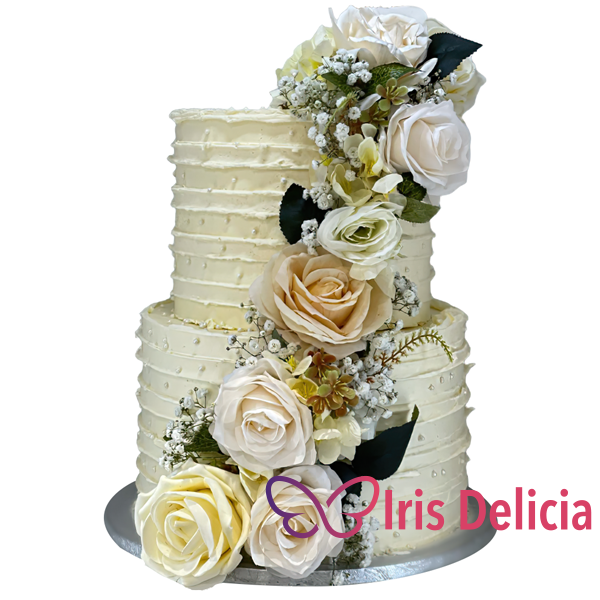 Изображение Свадебный торт Кружево из цветов № 4257 Кондитерская Iris Delicia