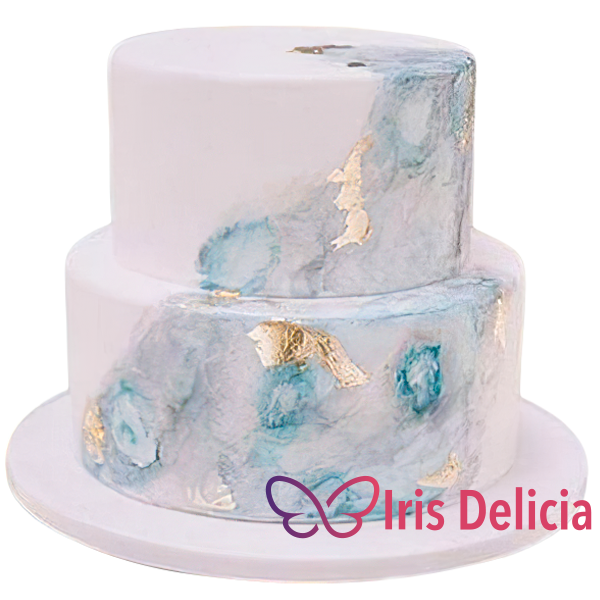 Изображение Свадебный торт Бело-голубой мрамор Кондитерская Iris Delicia