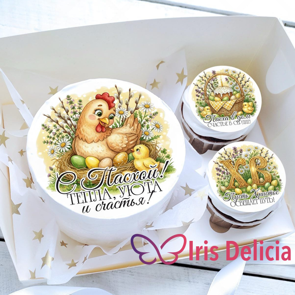 Пасхальный набор бенто торт с капкейками №6 фото