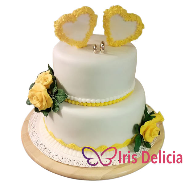 Изображение Свадебный торт Классический с розами № 3869 Кондитерская Iris Delicia