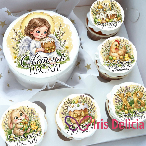 Пасхальный набор бенто торт с капкейками №9 фото