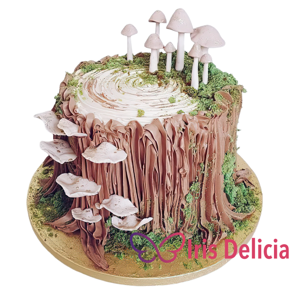 торт пенек с грибами