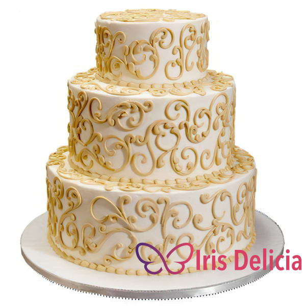 Изображение Свадебный торт Золотые узоры № 4268 Кондитерская Iris Delicia