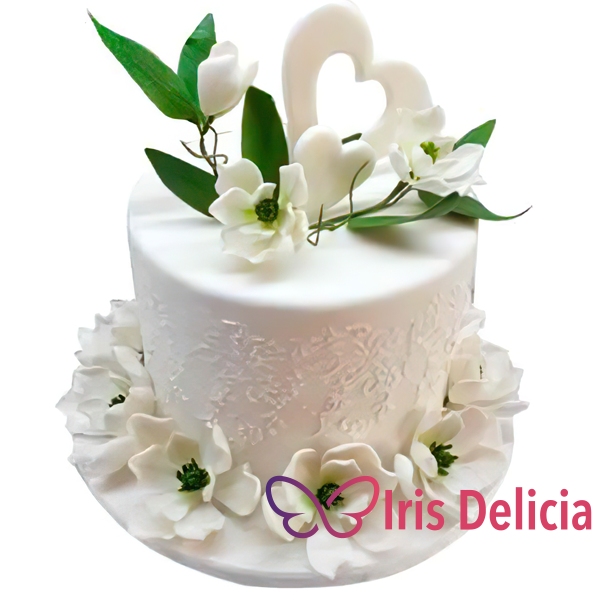 Торт «Одноярусный свадебный торт С Белым Сердцем»: заказать по цене 990  руб./кг в кондитерской Iris Delicia
