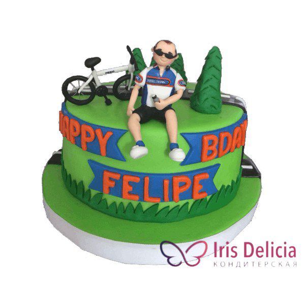 Детский торт Велосипедист № 4389 фото