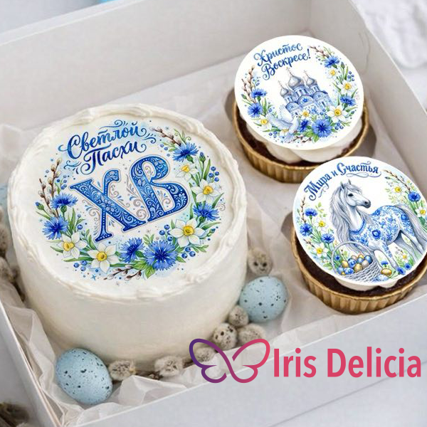 Пасхальный набор бенто торт с капкейками №10 фото