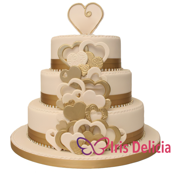 Изображение Свадебный торт Золотые Сердца Кондитерская Iris Delicia