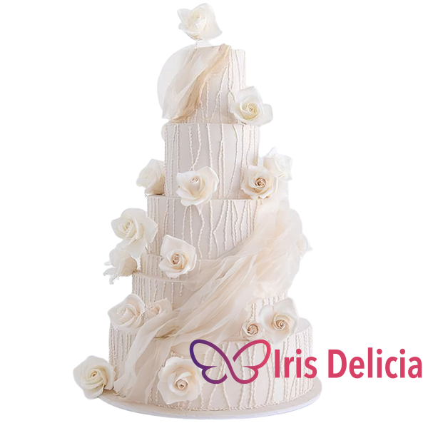 Изображение Свадебный торт Цветы Под Нежным Покрывалом Кондитерская Iris Delicia