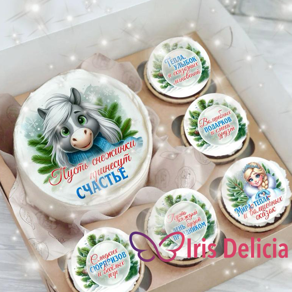 Набор бенто торт с капкейками №61 фото