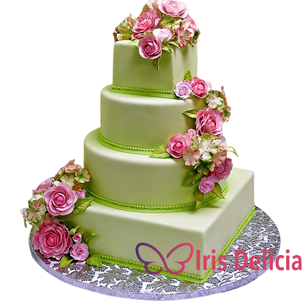 Изображение Свадебный торт Flowers Фисташка  № 817 Кондитерская Iris Delicia