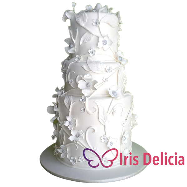 Изображение Свадебный торт Зимние цветы № 4549 Кондитерская Iris Delicia