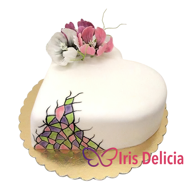Изображение Праздничный торт Белоснежное сердце № w046 Кондитерская Iris Delicia