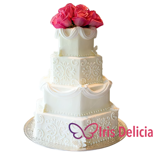 Изображение Свадебный торт Узорная геометрия № 4597 Кондитерская Iris Delicia