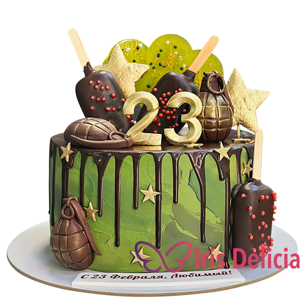 Праздничный торт на 23 февраля №10 фото