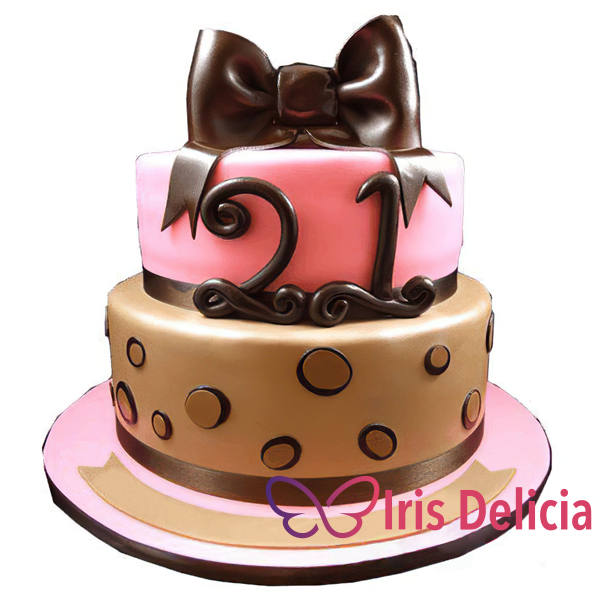 Изображение Праздничный торт С Шоколадным Бантом  № 4041 Кондитерская Iris Delicia