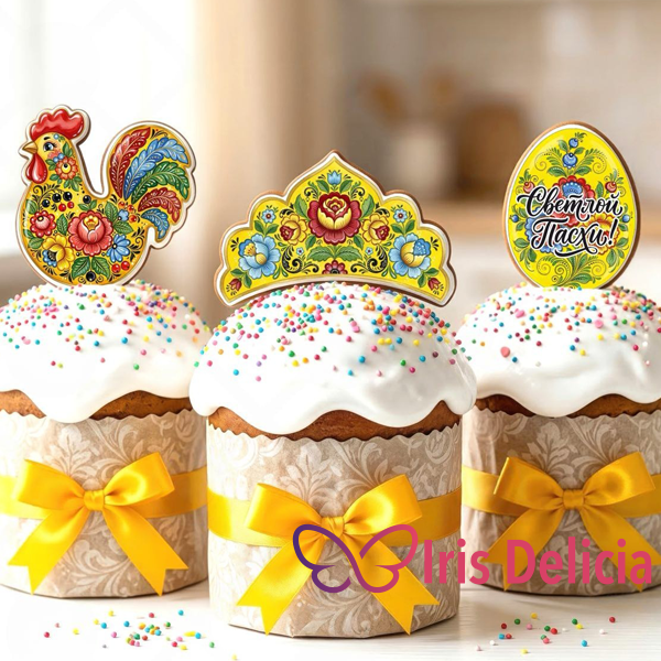 Пасхальный кулич №104, 700 г (цена указана без стоимости фигурок) фото