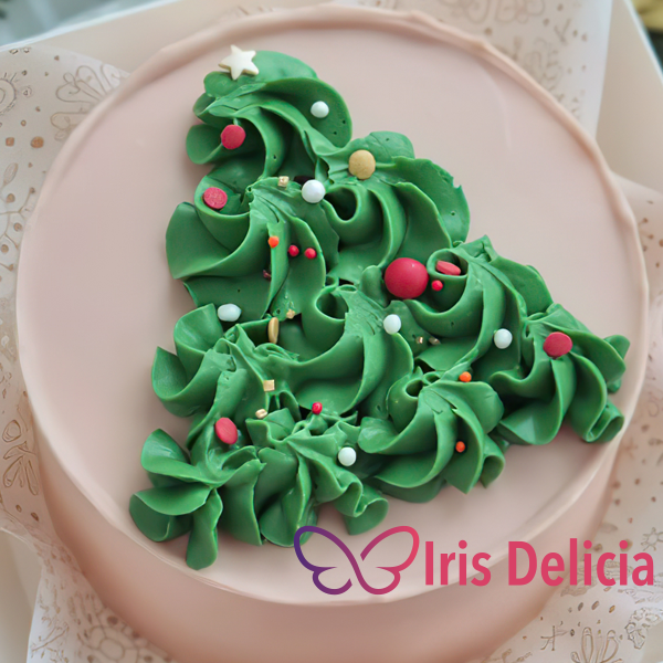 Бенто торт Новогодний №9, в комплект входит 1 свеча, 1 ложечка, 300 г фото