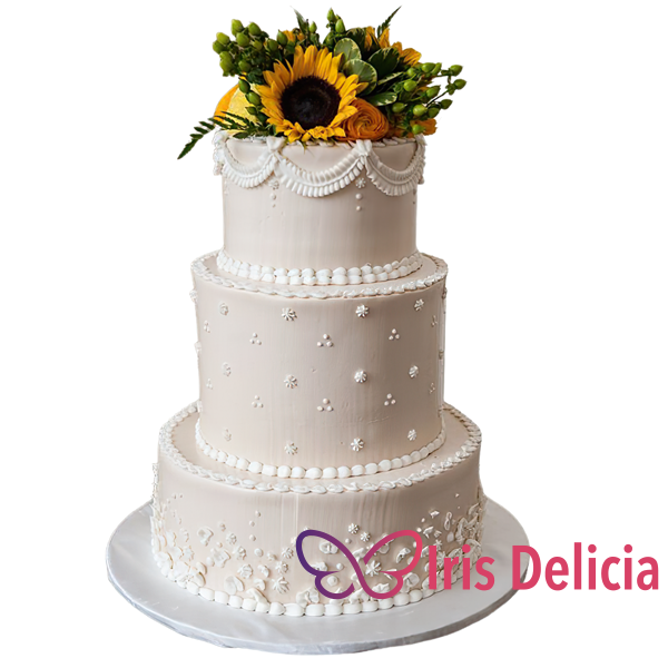 Изображение Свадебный торт с Подсолнухами № 1000 Кондитерская Iris Delicia