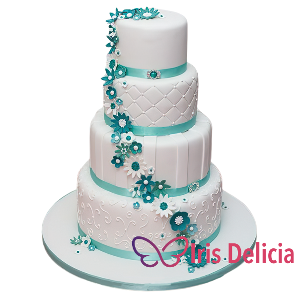 Изображение Свадебный торт Кружева с ромашками № 3859 Кондитерская Iris Delicia