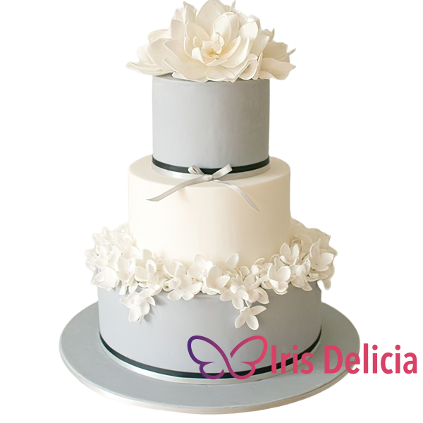Изображение Свадебный торт Белые цветы  № 870 Кондитерская Iris Delicia