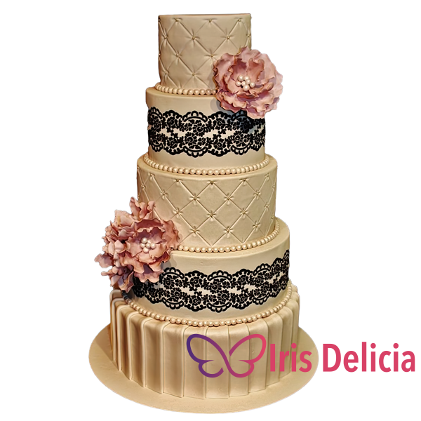 Изображение Свадебный торт Черное кружево № 4587 Кондитерская Iris Delicia