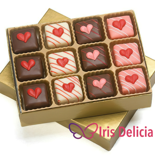 Шоколадные конфеты Алые Сердечки, 10 г»: заказать по цене 120 руб./шт в кондитерской Iris Delicia