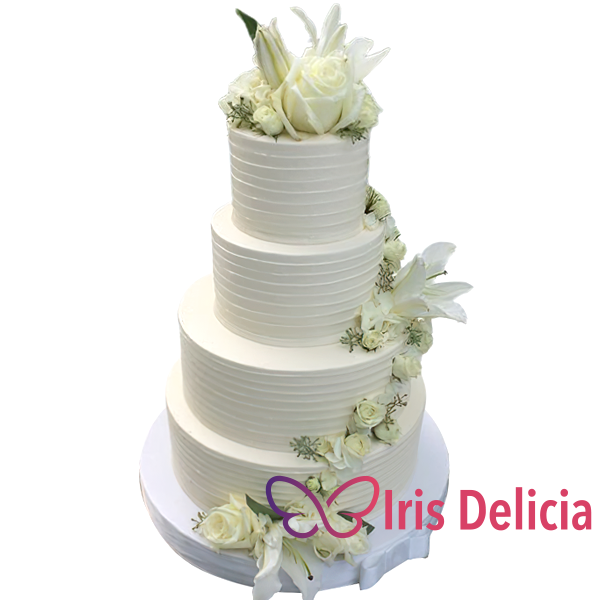 Изображение Свадебный торт Белые цветы № 4592 Кондитерская Iris Delicia