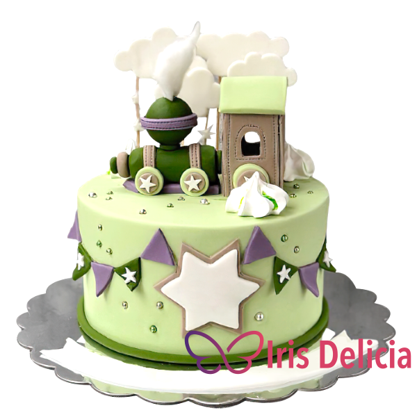 Детский торт Зеленый Паровозик по цене 990 руб./ заказать в кондитерской  Iris Delicia