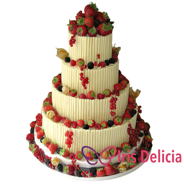 Изображение Свадебный торт с клубникой  № 4177 Кондитерская Iris Delicia