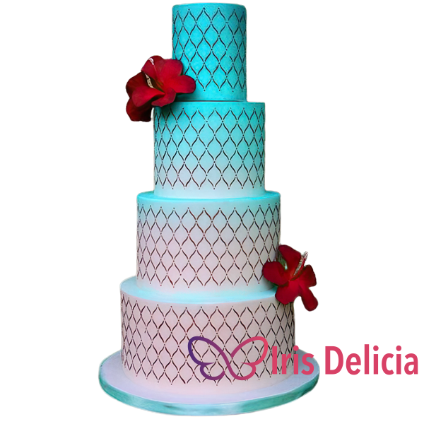 Изображение Свадебный торт Голубая мозаика № 4561 Кондитерская Iris Delicia