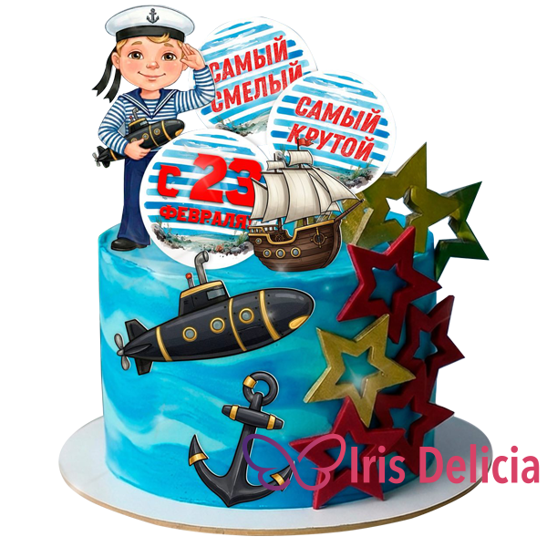 Праздничный торт на 23 февраля №12 фото