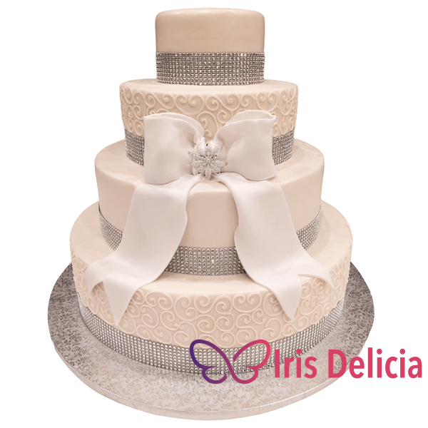 Изображение Свадебный торт Изящная лента № 4543 Кондитерская Iris Delicia