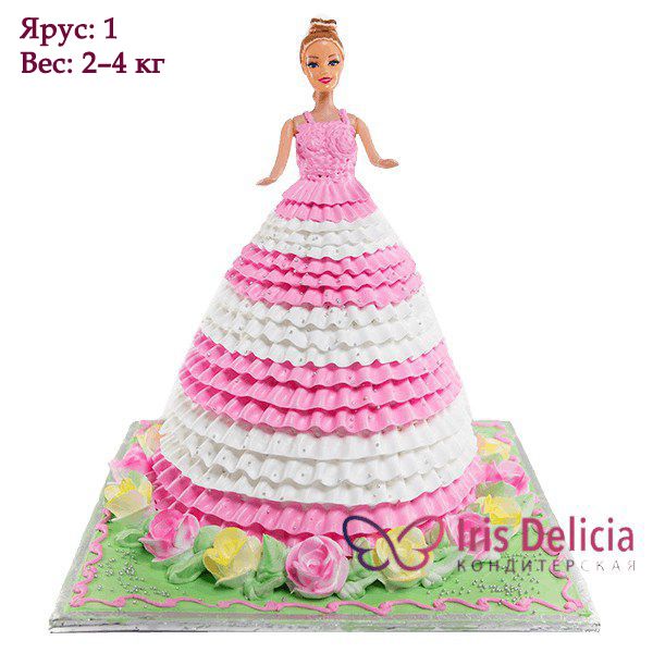 Торт-кукла в платье из крема