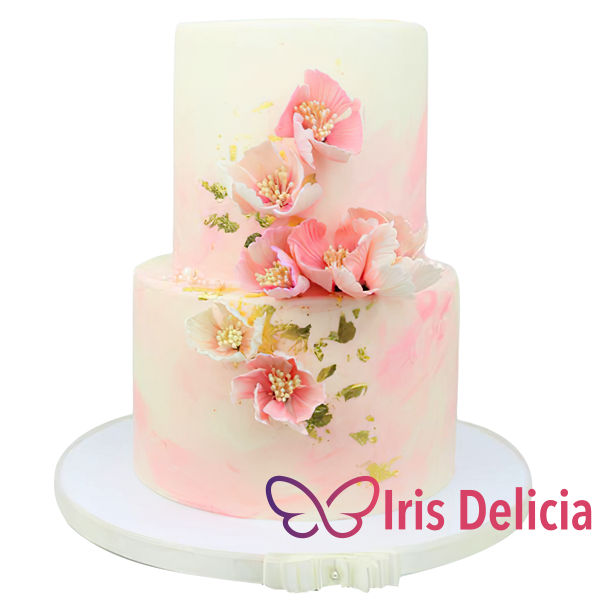 Изображение Свадебный торт в розовых тонах  № 3994 Кондитерская Iris Delicia