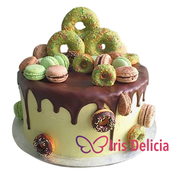 Изображение Праздничный торт Макаруны с Пончиками Кондитерская Iris Delicia
