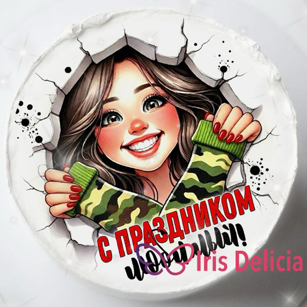 Бенто торт на 23 Февраля №2, в комплект входит 1 свеча, 1 ложечка, 300г фото