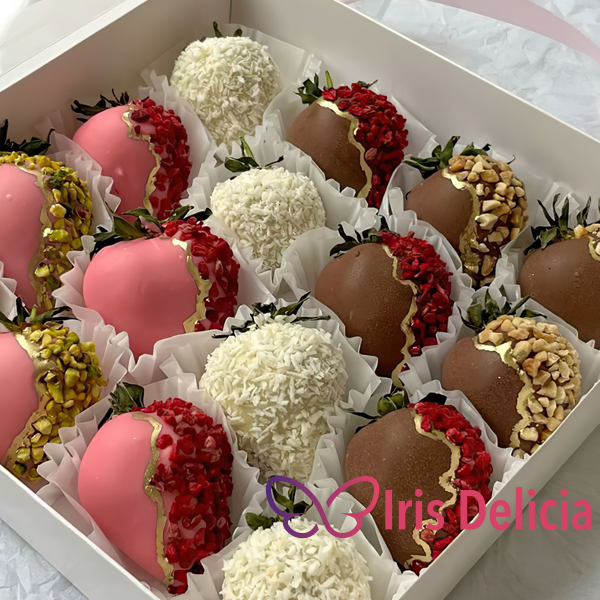 Набор клубника в шоколаде №12  (6 ягод - 890 руб; 9 ягод - 1790 руб; 12 ягод - 2290 руб; 16 ягод - 3090 руб; 20 ягод - 3690 руб; 25 ягод - 4490 руб) фото